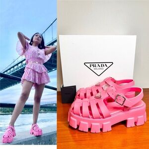 Prada Monolith Calzature Donna Rubber Fisherman Sandals Size 39